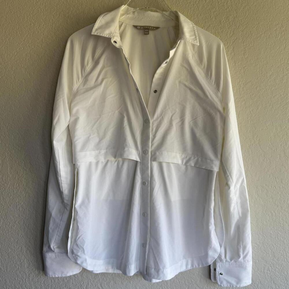 Athleta White Button Up Jacket - image 1